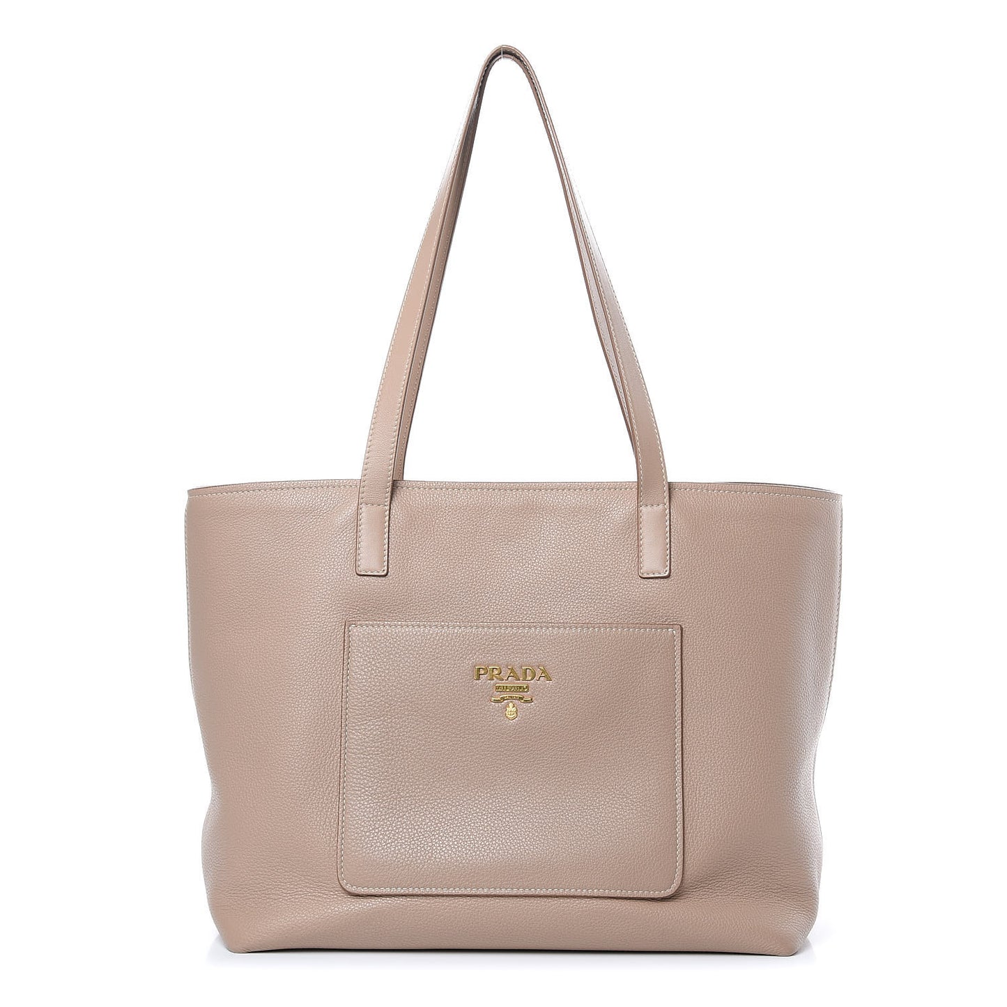Vitello Daino Pocket Shopping Tote Cammeo