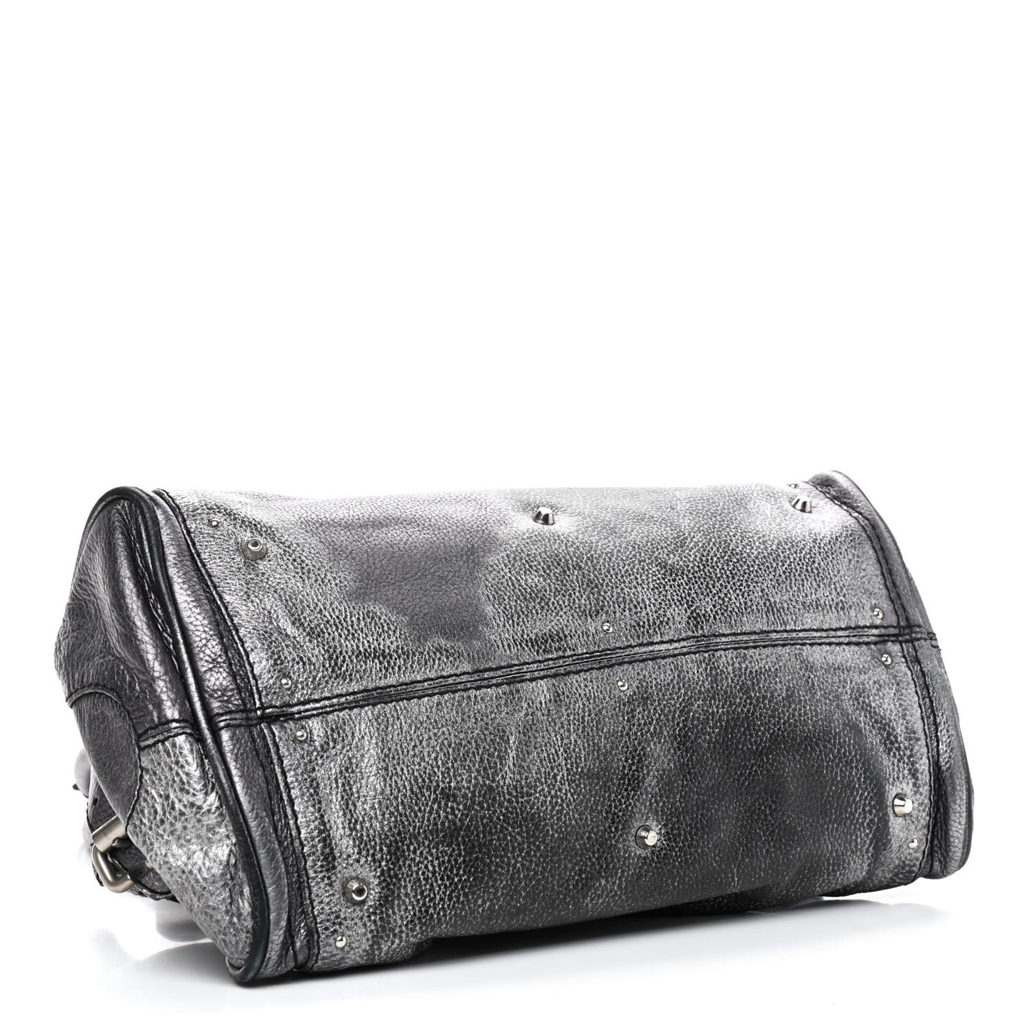 Metallic Calfskin Medium Paddington Satchel Silver