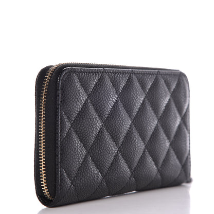 Chanel Caviar Quilted Medium Zip Around Wallet Black 3 of 9