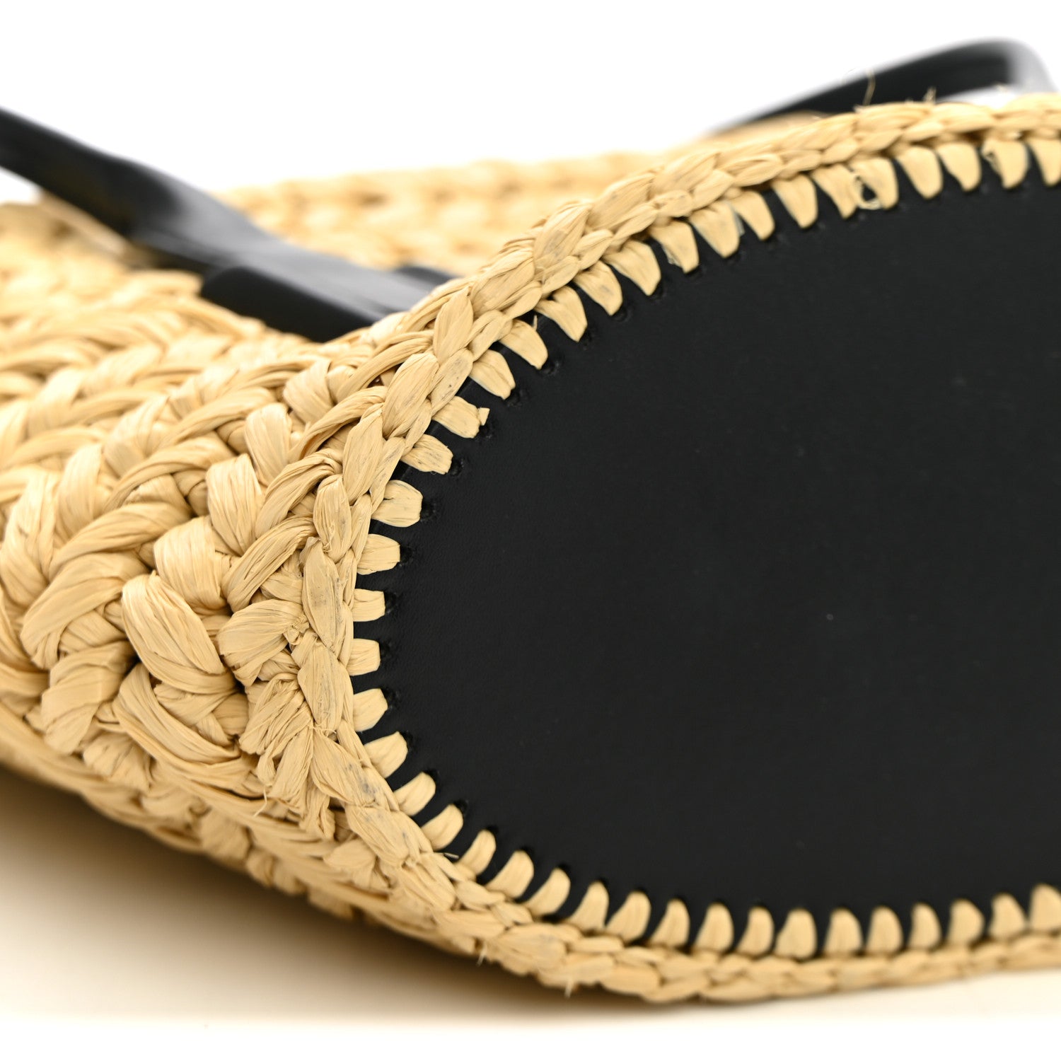 Bottega Veneta Raffia Calfskin Small Arco Basket Black 8 of 9