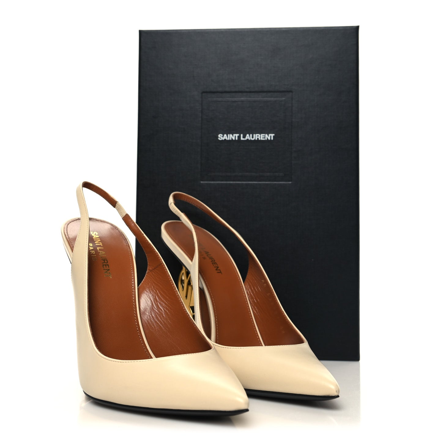 Calfskin Opyum 110 Slingback Pumps 40 Real Beige