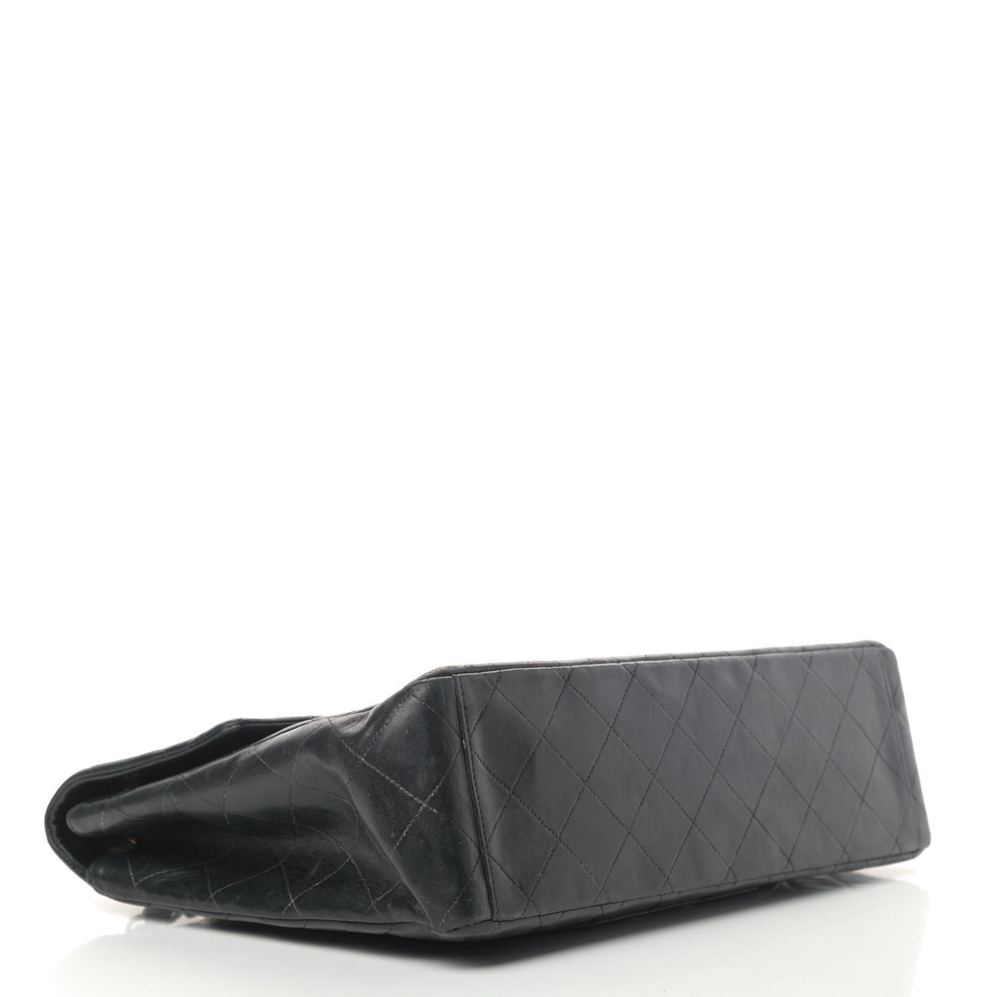 Lambskin Quilted XL Jumbo Single Flap Black