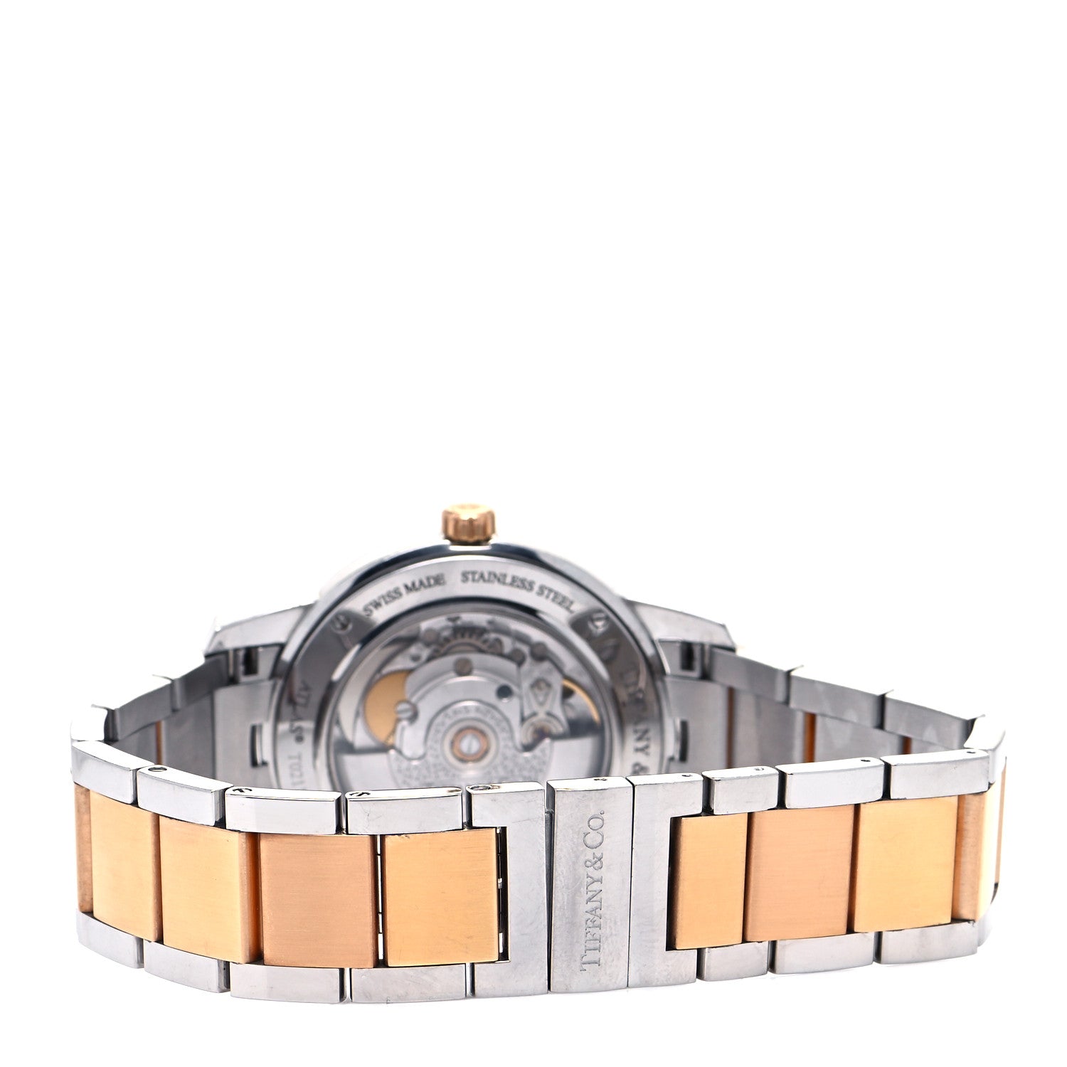 Tiffany Stainless Steel 18K Yellow Gold 37mm Atlas 3-Hand Automatic Watch 3 of 4