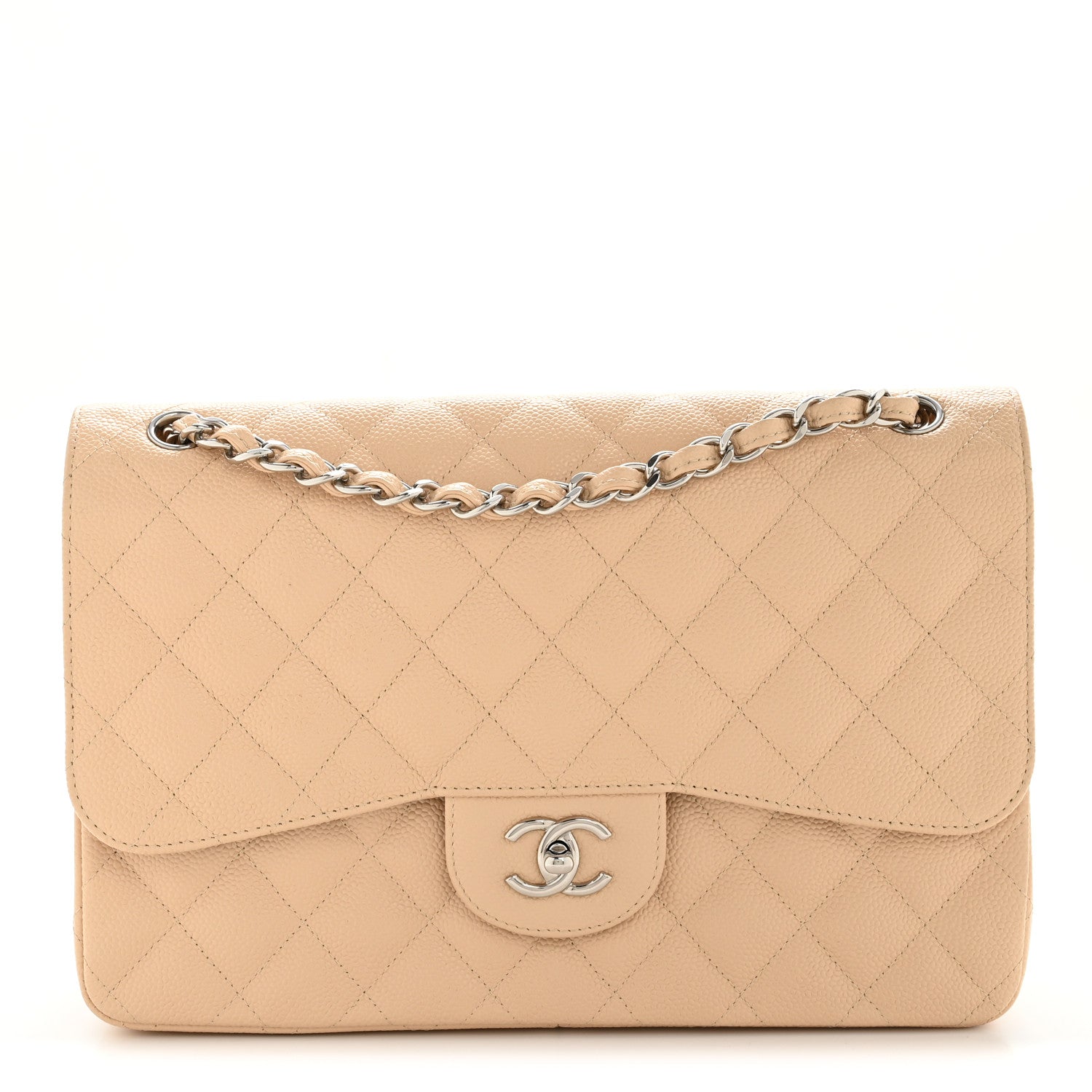 Chanel Caviar Quilted Jumbo Double Flap Beige Clair 1 of 10