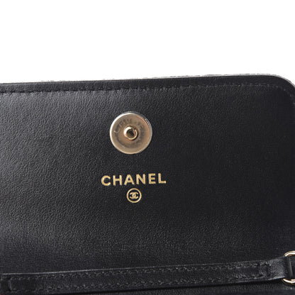 Chanel Velvet Quilted Pearl Crush Clutch With Chain Black 8 of 12