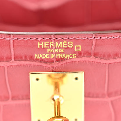 Hermes Matte Alligator Kelly Retourne 35 Rose De Bois 6 of 17