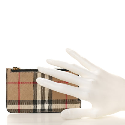 Burberry Check Calfskin Zip Card Case Holder Black 2 of 7
