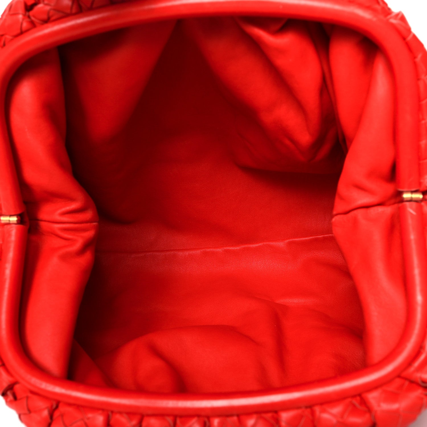 Bottega Veneta Nappa Maxi Intrecciato The Pouch Oversized Clutch Bright Red 5 of 15