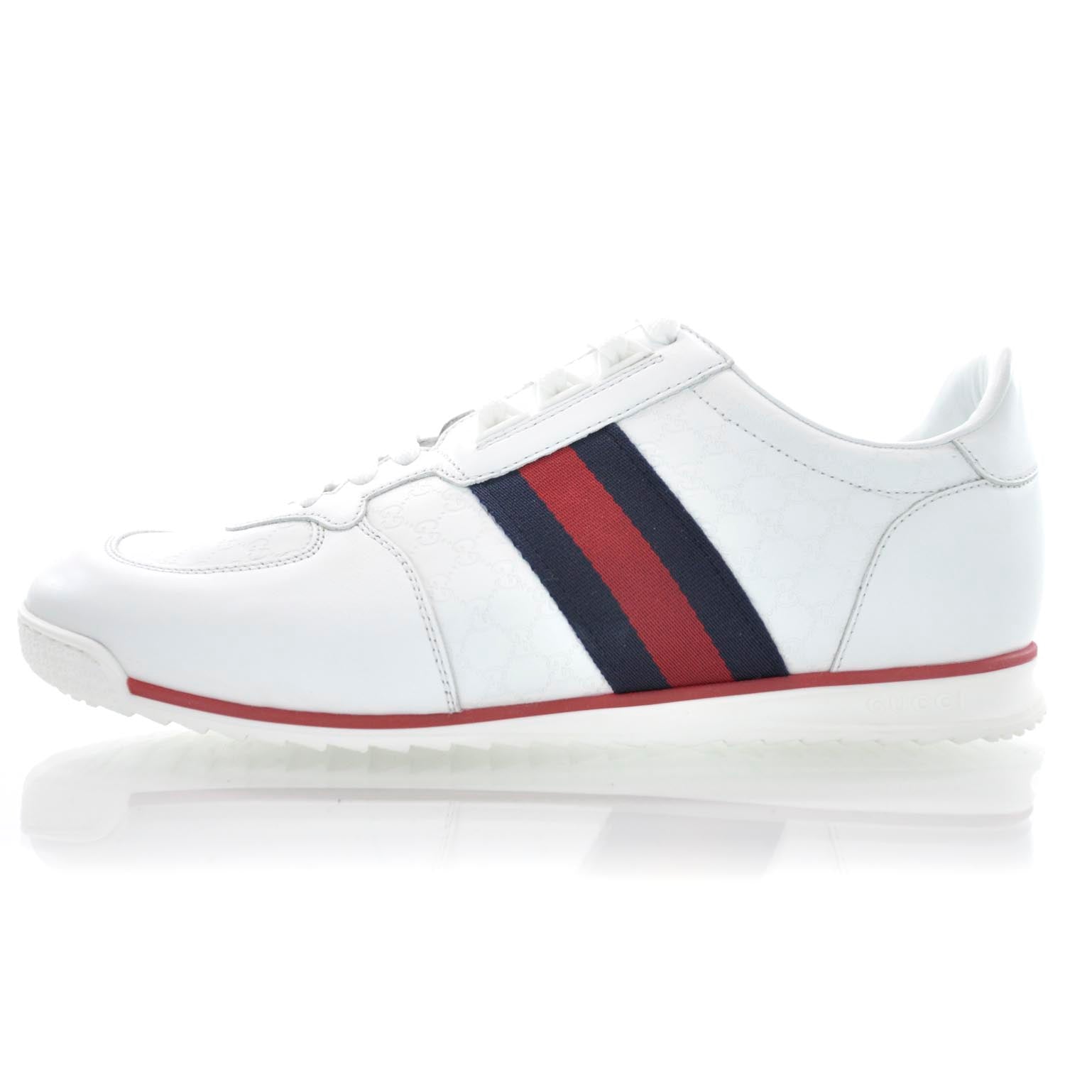Gucci Mens Guccissima Web Sneakers 7.5 White 2 of 7