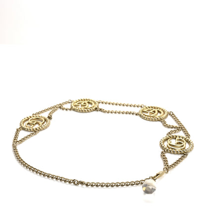 Gucci Metal Chain Crystal Torchon Double G Belt Gold 2 of 4