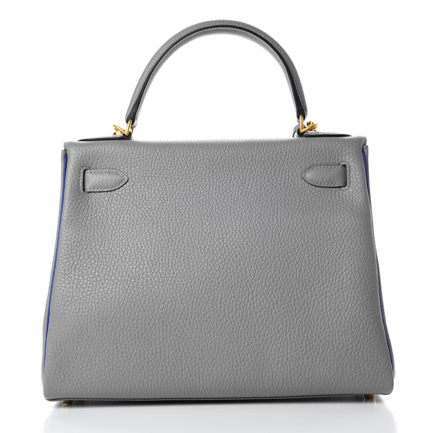 Hermes Taurillon Clemence Horseshoe Kelly Retourne 28 Bleu Glacier Bleu Electrique 4 of 34