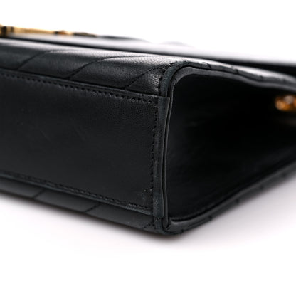 Saint Laurent Grain De Poudre Matelasse Chevron Medium Monogram Satchel Black 9 of 14