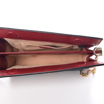 Gucci Suede Calfskin Web Small Ophidia Chain Shoulder Bag New Blue Romantic Cherry 5 of 8