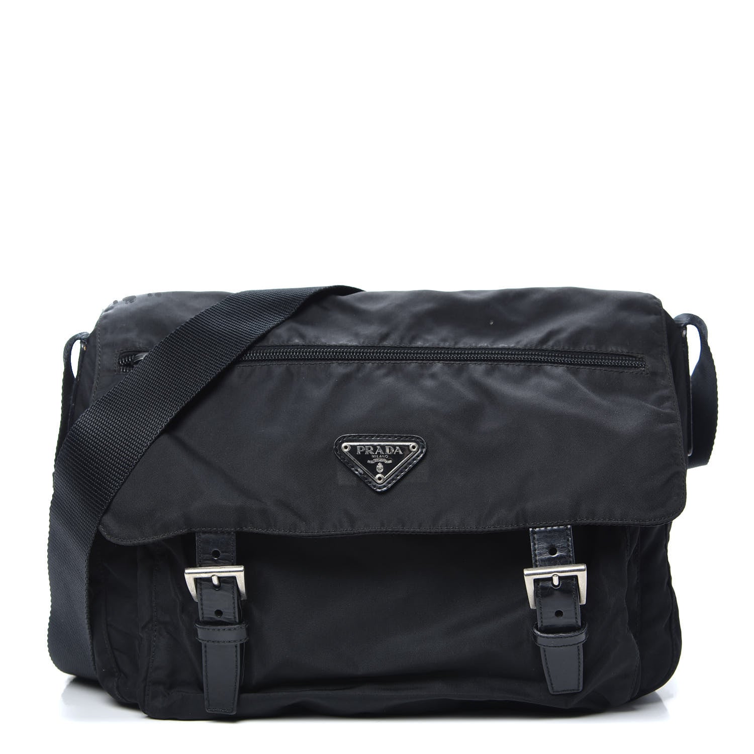 Prada Tessuto Nylon Messenger Bag Black 1 of 12