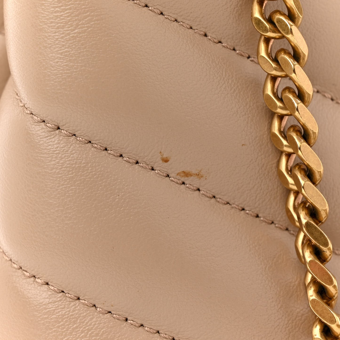 Calfskin Y Quilted Monogram Small Loulou Chain Satchel Dark Beige