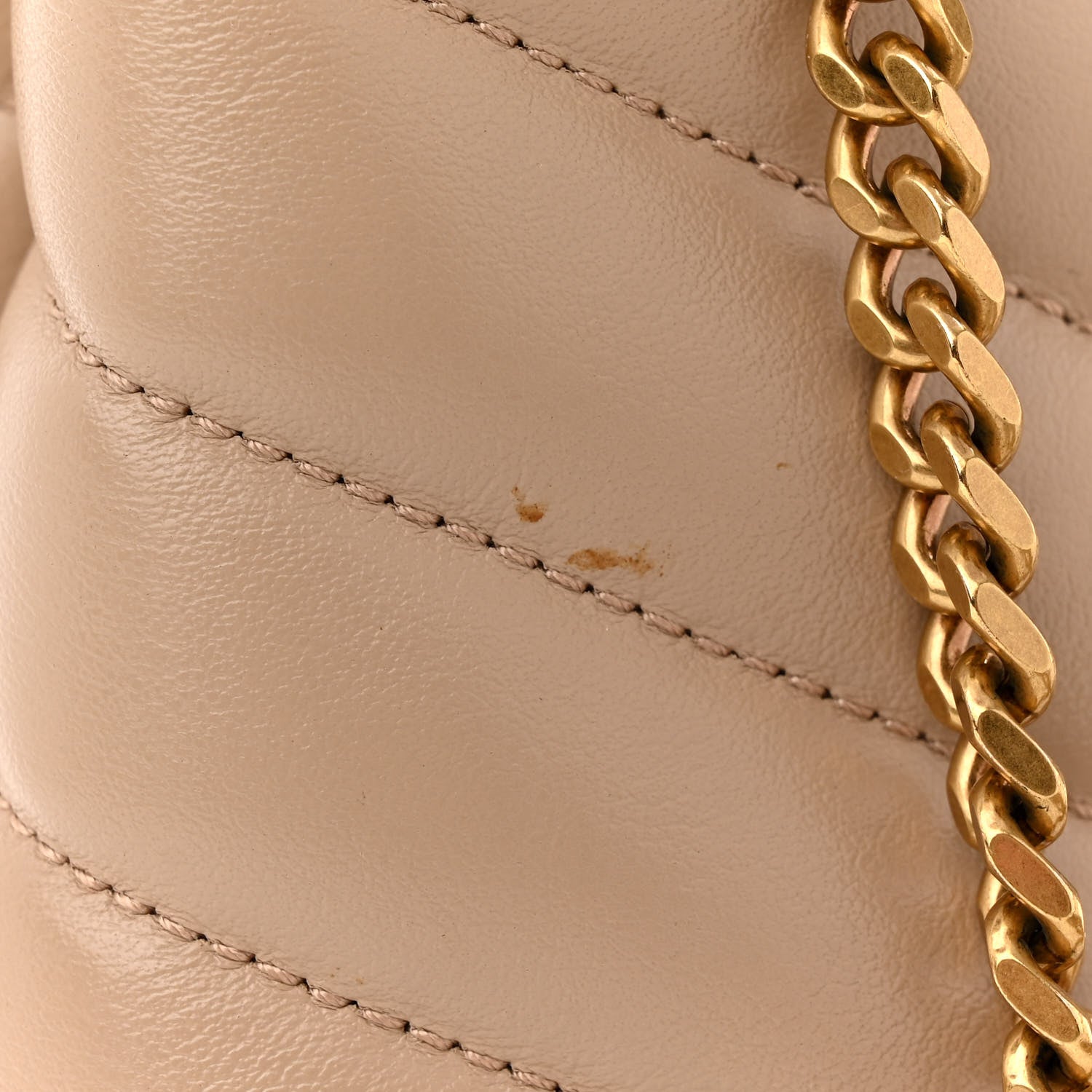 Saint Laurent Calfskin Y Quilted Monogram Small Loulou Chain Satchel Dark Beige 12 of 16