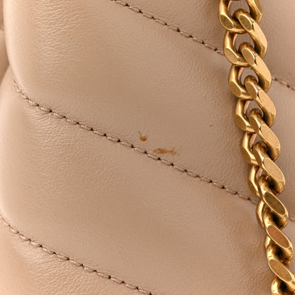 Saint Laurent Calfskin Y Quilted Monogram Small Loulou Chain Satchel Dark Beige 12 of 16