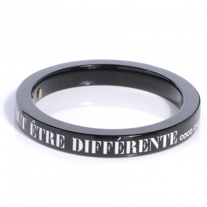Chanel Resin Coco French Quote Bangle Black 3 of 5