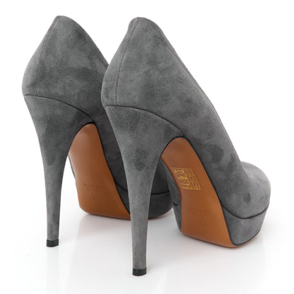 Gucci Kid Scamosciato Betty Pumps 37 Grey 5 of 8