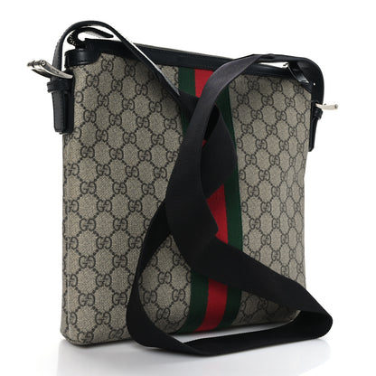 Gucci GG Supreme Monogram Web Messenger Bag Black 2 of 9