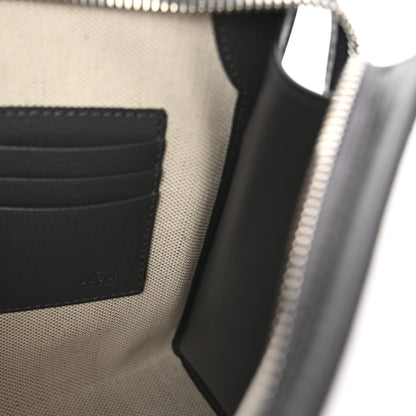 Gucci GG Supreme Monogram Textured Dollar Calfskin Ophidia Wristlet Pouch Grey Black Graphite Grey 6 of 8