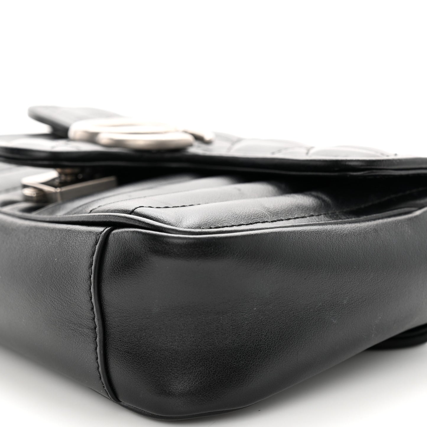 Calfskin Matelasse Aria Small GG Marmont Shoulder Bag Black
