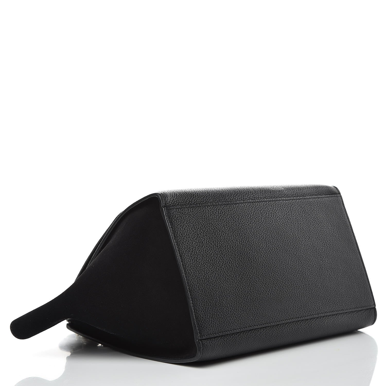 Celine Drummed Calfskin Suede Small Trapeze Black 4 of 13