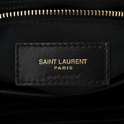 Saint Laurent Denim Y Quilted Monogram Toy Loulou Crossbody Bag Grey 6 of 11