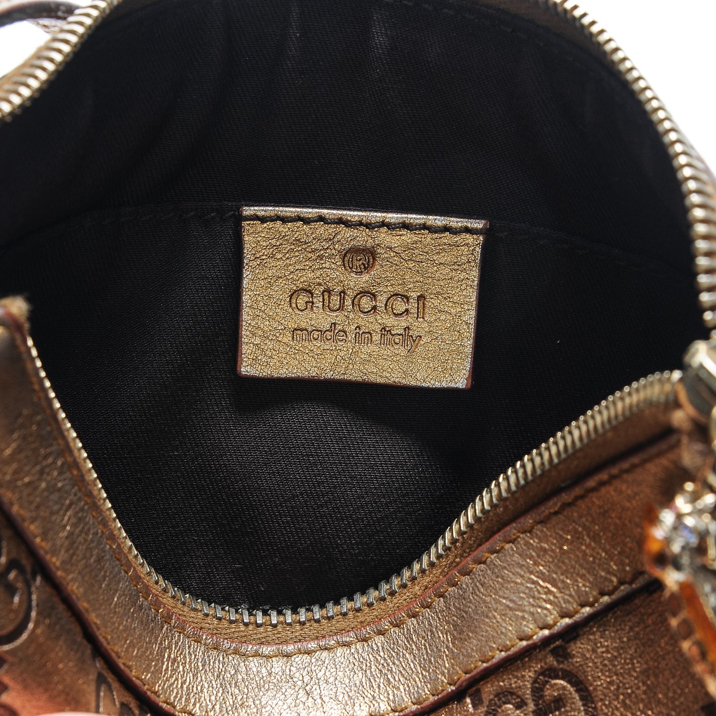 Metallic Guccissima Bumble Bee Pochette Bronze