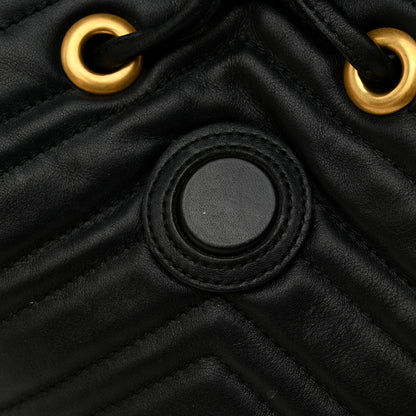 Gucci Calfskin Matelasse GG Marmont Flap Backpack Black 13 of 15