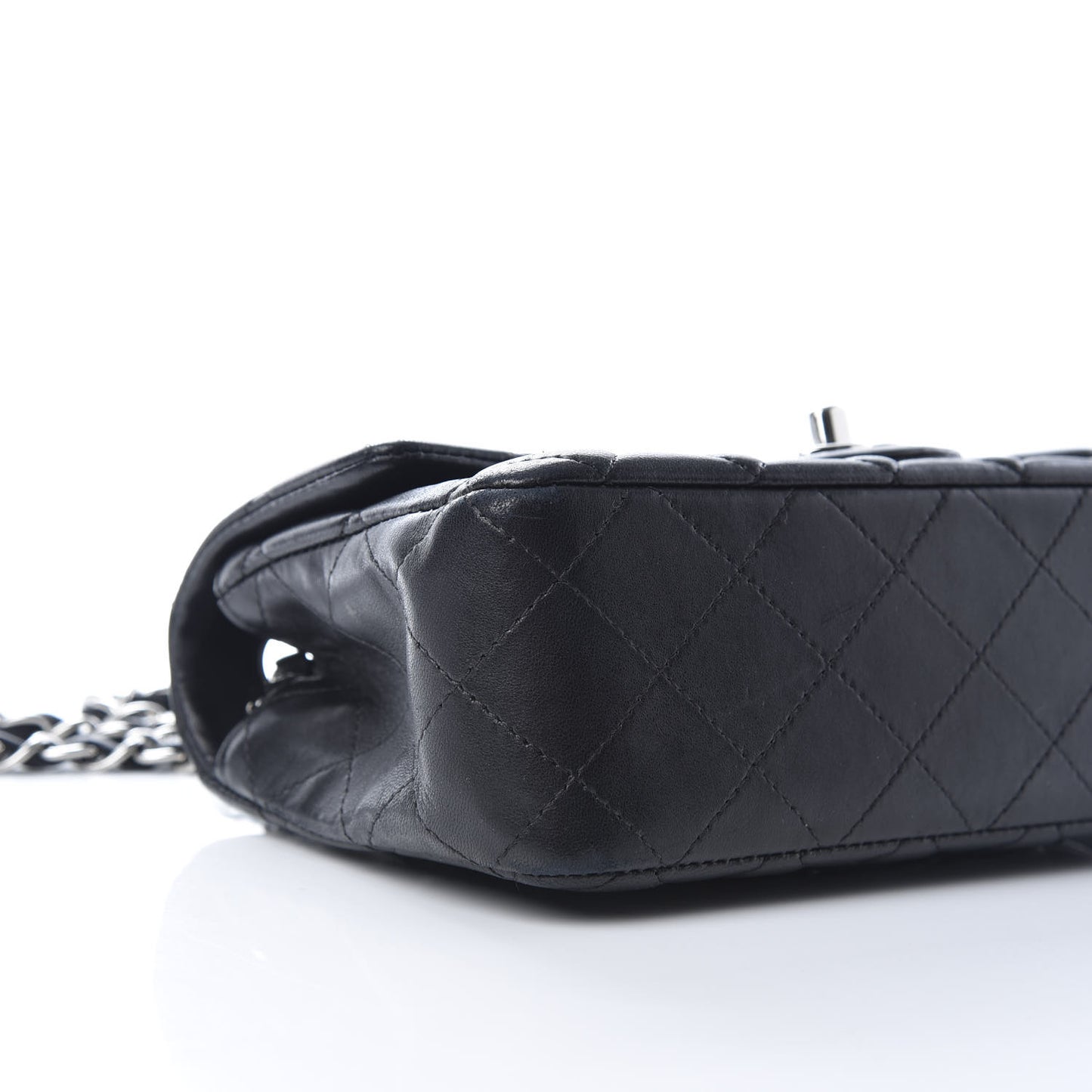 Lambskin Quilted Mini Rectangular Flap Black