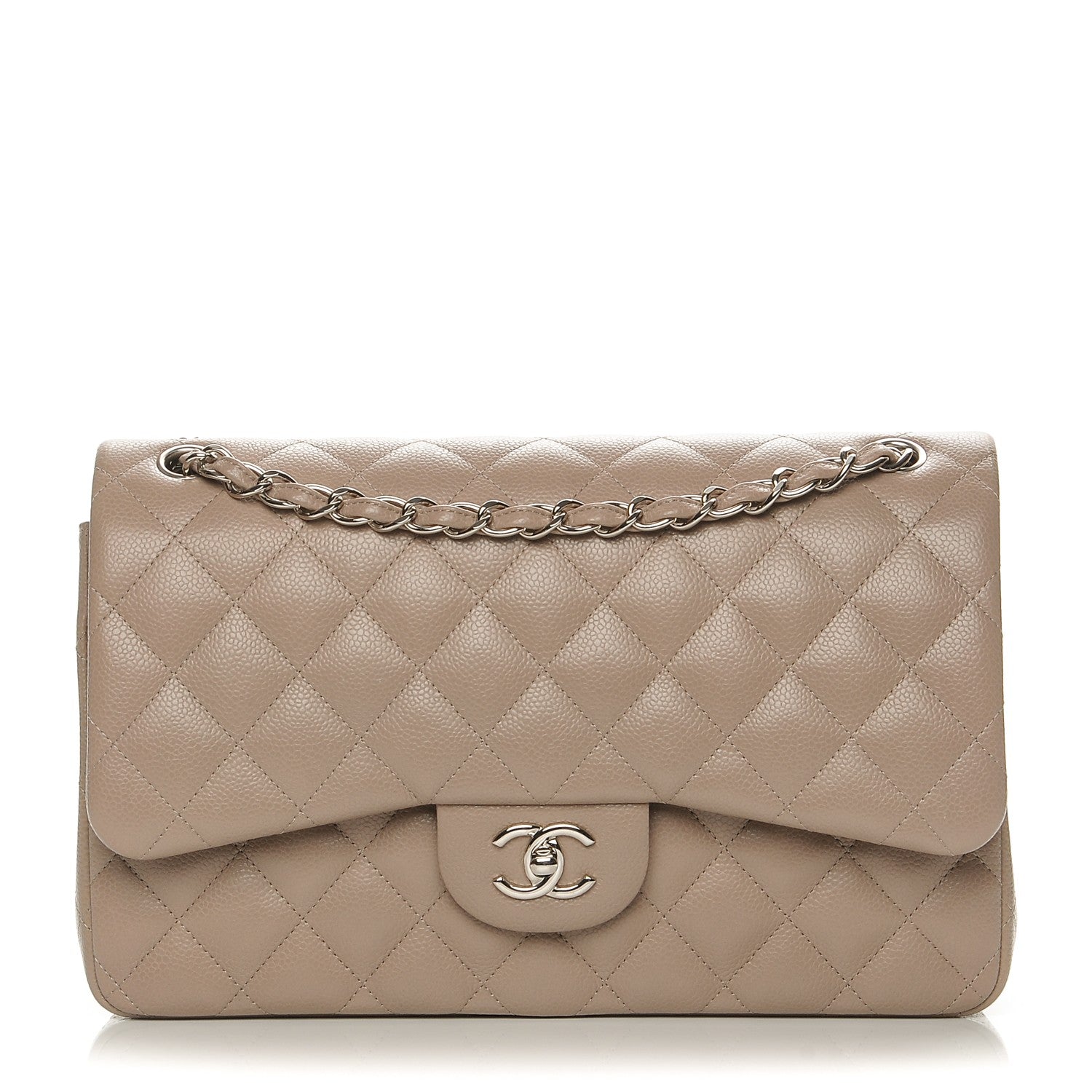 Chanel Caviar Quilted Jumbo Double Flap Beige 1 of 8