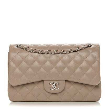 Chanel Caviar Quilted Jumbo Double Flap Beige 1 of 8