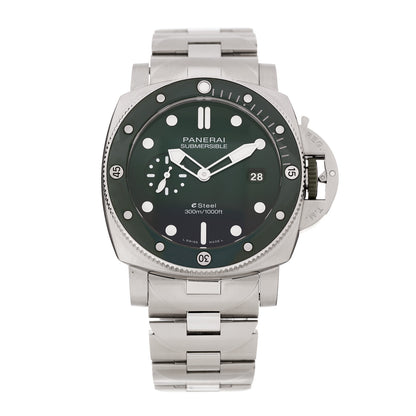 Panerai Stainless Steel 44mm Submersible Quaranta Quattro Automatic Watch Green PAM01287 1 of 6