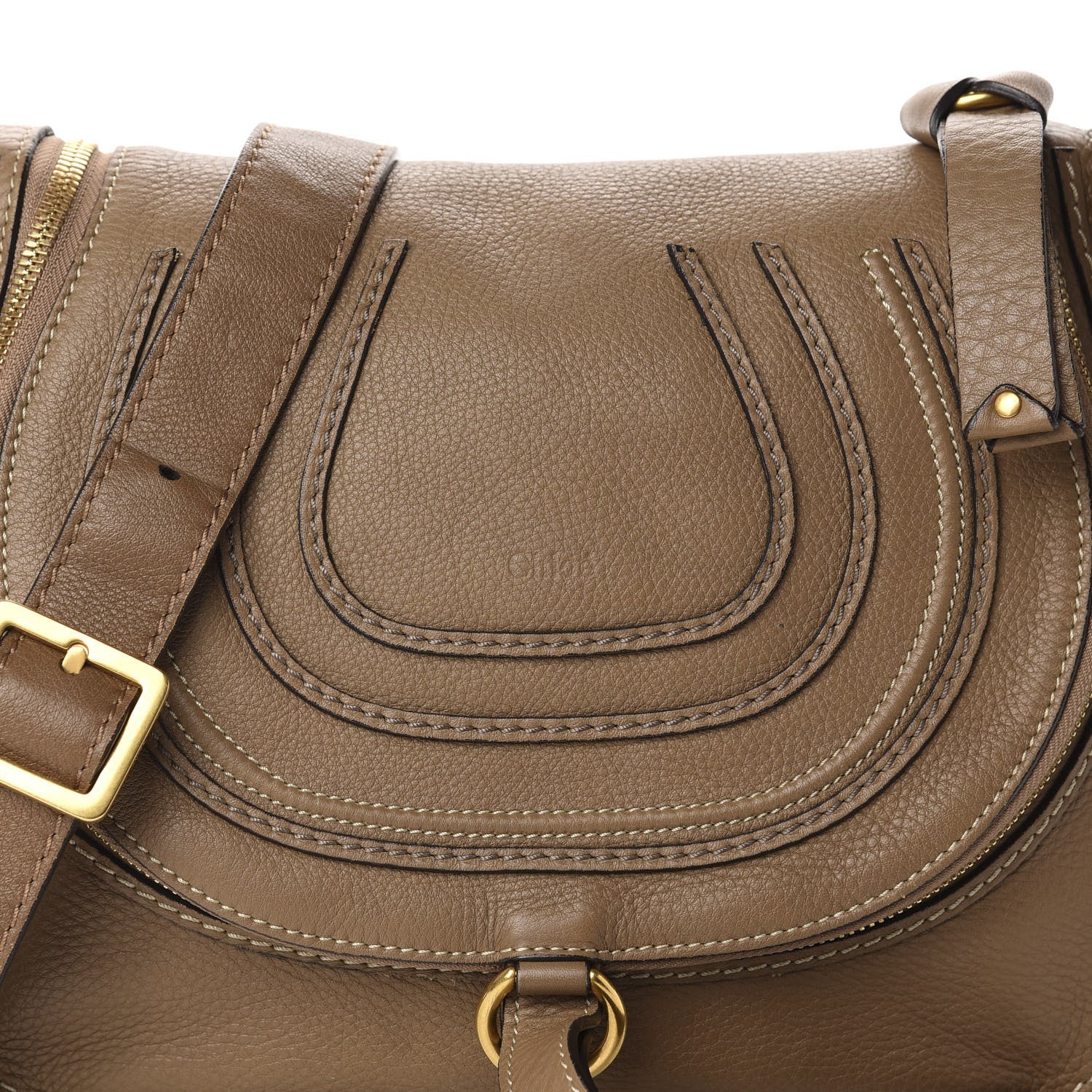 Chloe Calfskin Medium Marcie Round Zip Crossbody Nut 12 of 12