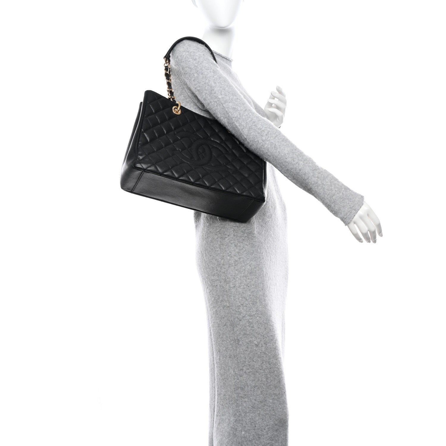 Chanel Caviar Quilted Grand Shopping Tote GST Black 2 of 11