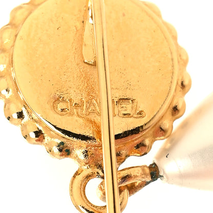 Chanel Metal Pearl CC Clover Brooch Stick Pin Gold 3 of 3