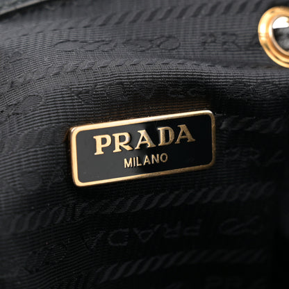Prada Jacquard Logo Mini Bucket Crossbody Bag Black 6 of 11
