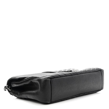 Saint Laurent Sheepskin Matelasse Chevron Monogram Large College Satchel Black 4 of 9