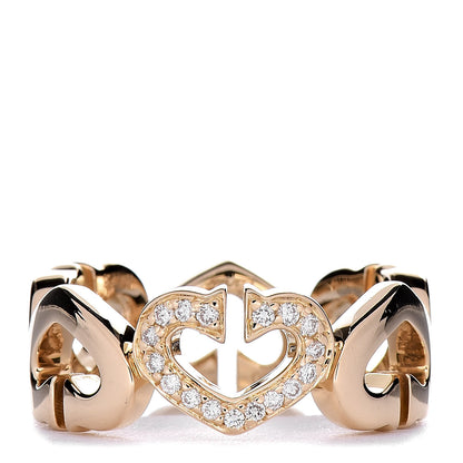 Cartier 18K Yellow Gold Diamond Hearts and Symbols Ring 49 4.75 1 of 5