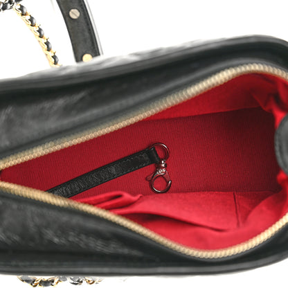 Chanel Aged Calfskin Chevron Quilted Small Gabrielle Hobo Black 5 of 10