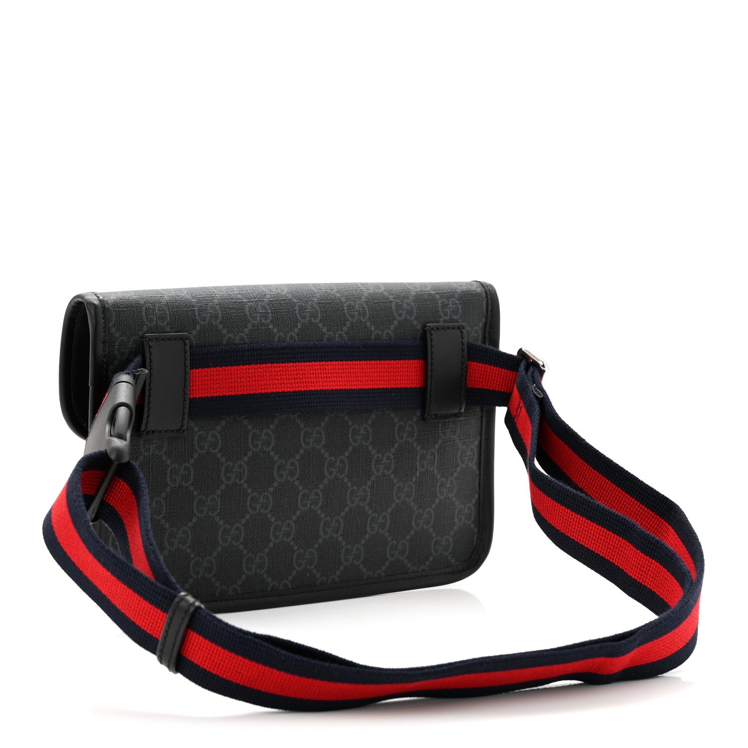 Gucci GG Supreme Monogram Web Slim Belt Bag Black Grey 3 of 10