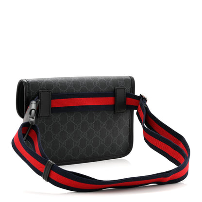 Gucci GG Supreme Monogram Web Slim Belt Bag Black Grey 3 of 10