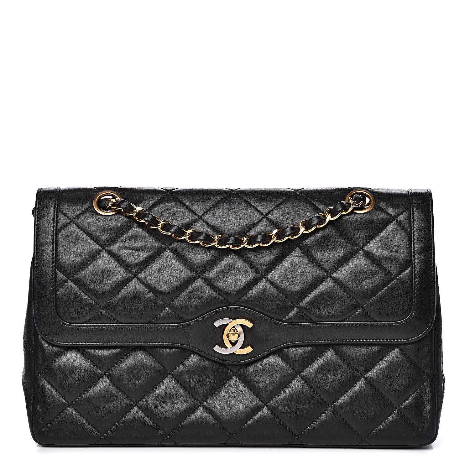 Chanel Lambskin Quilted Medium Double Flap Black 1 of 17