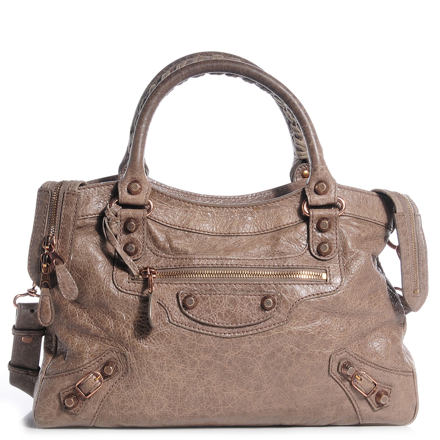 Agneau Giant 12 Rose Gold Hardware Town Gris Poivre