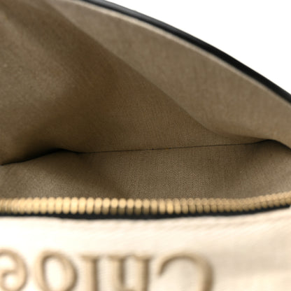 Chloe Canvas Logo Embroidered Woody Backpack Sand 5 of 14