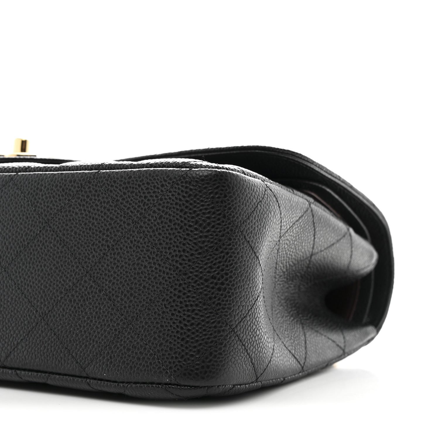 Caviar Quilted Jumbo Double Flap Black