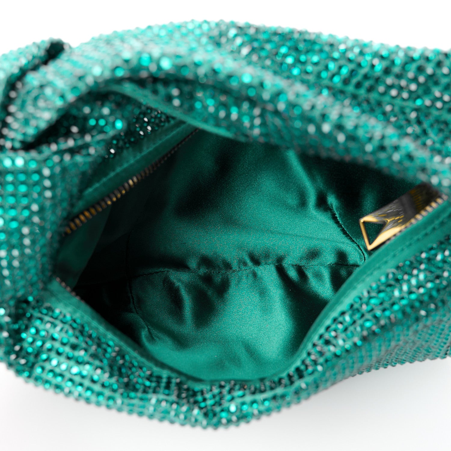 Bottega Veneta Crystal Embellished Satin Mini Hotfix Jodie Emerald 5 of 11