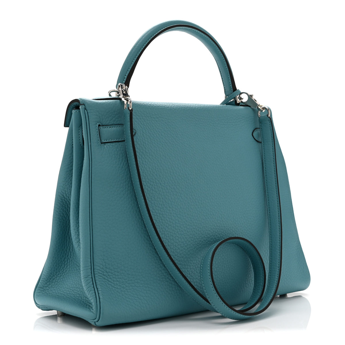 Hermes Togo Kelly Retourne 32 Bleu Atoll 3 of 10