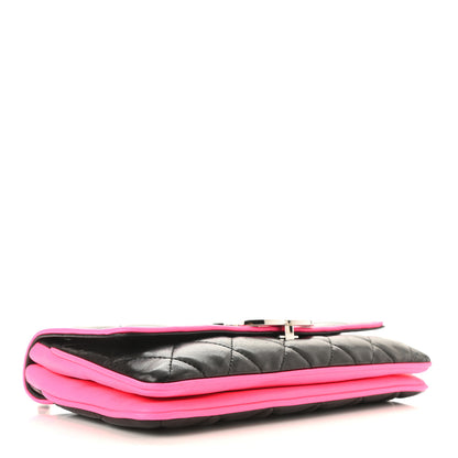 Chanel Lambskin Enamel Divine Medium Flap Black Pink 4 of 10